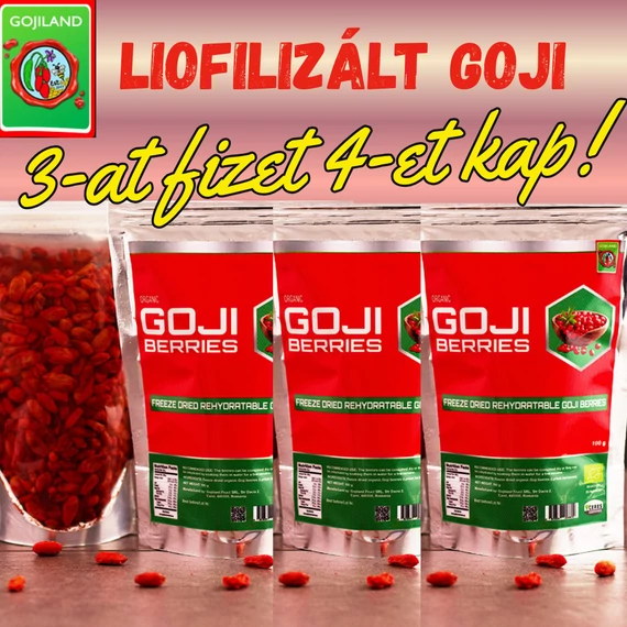 3+1db LIOFILIZÁLT BIO GOJI BOGYÓ (4x100g)